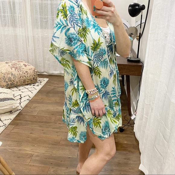 Z & L EUROPE Floral Print Swim Cover Up One Size - Picture 2 of 9